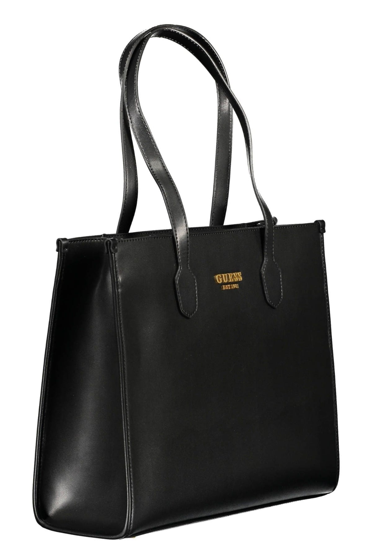 Bolso de hombro chic de poliuretano negro Guess Jeans