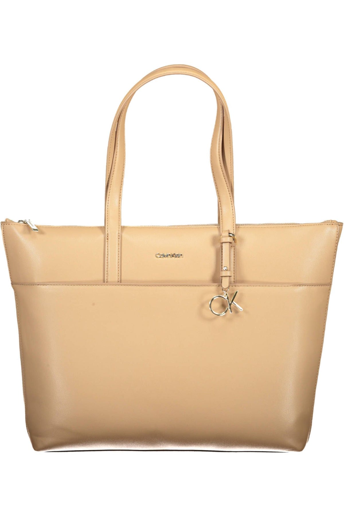 Calvin Klein Beige Zip Closure Chic Shoulder Bag