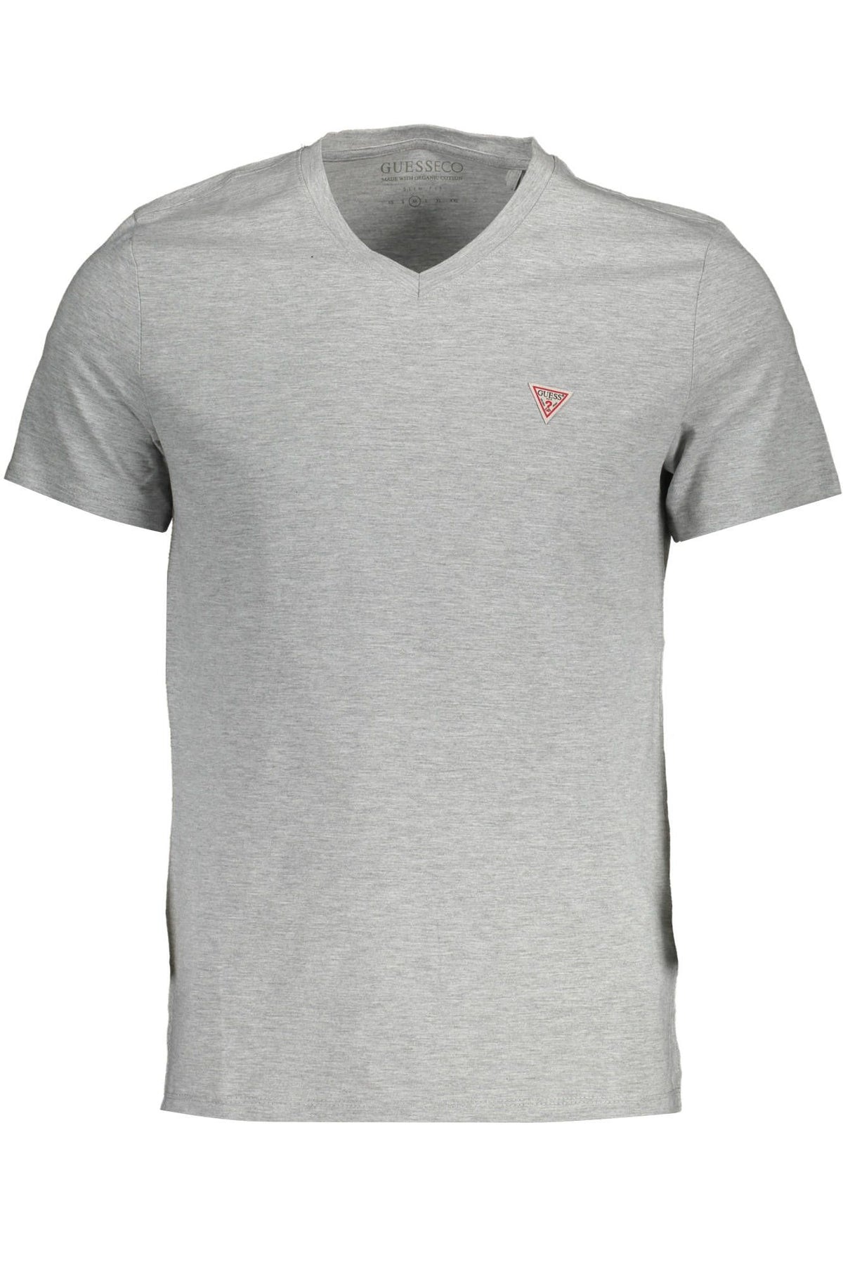 T-shirt slim à col en V Guess Jeans en gris