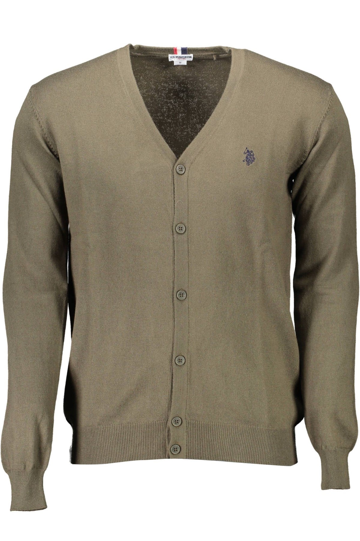 Cardigan en coton et cachemire à col en V US POLO ASSN. en vert