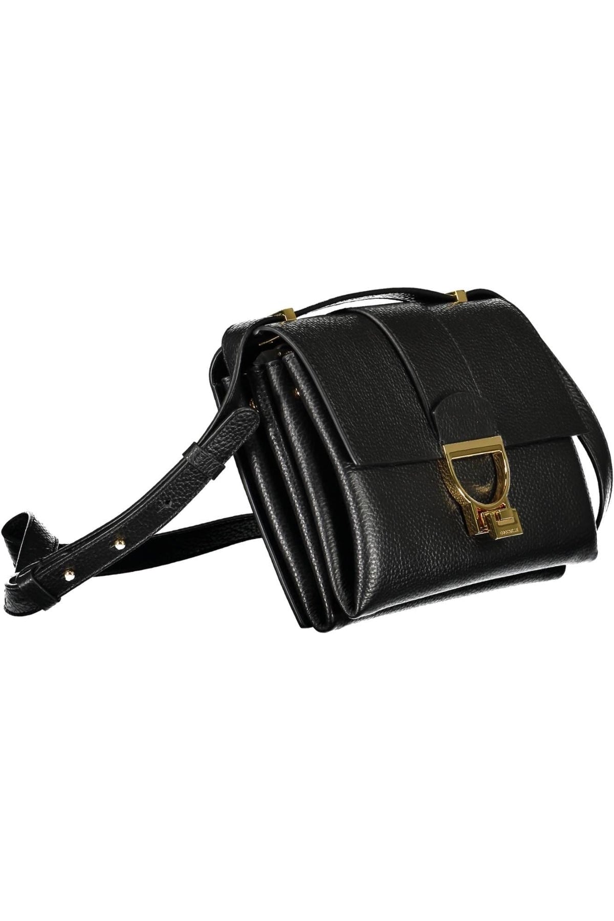 Bolso de hombro elegante de piel negra de Coccinelle