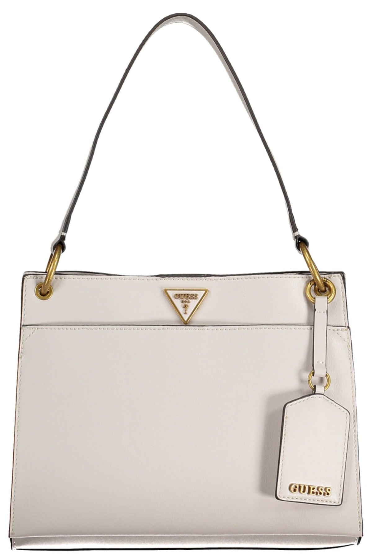 Bolso de hombro chic de poliuretano gris con logotipo de Guess Jeans