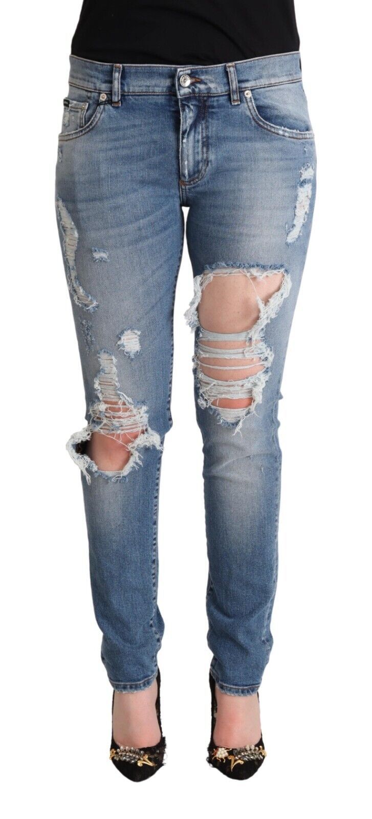 Jean skinny en denim vieilli chic Dolce &amp; Gabbana