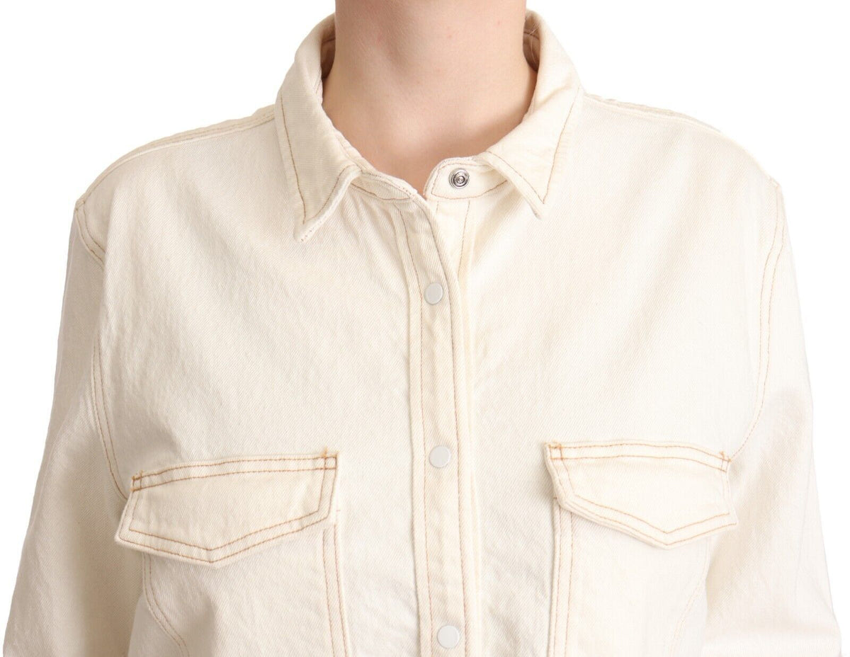 Polo elegante de manga larga con cuello en color blanco de Levi's