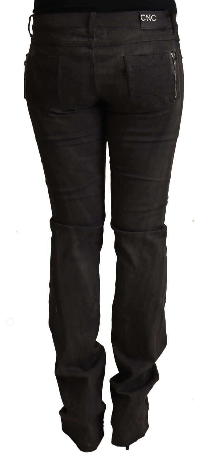 Costume National Élégant Pantalon Skinny Noir Taille Mi-Haute