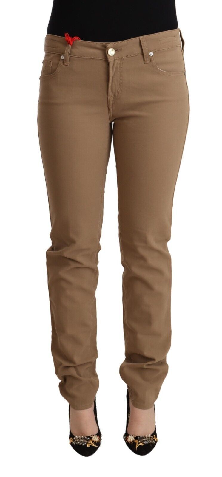 Pantalon skinny taille moyenne marron élégant de Jacob Cohen