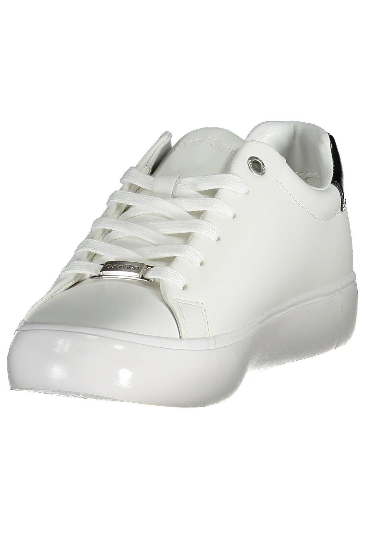 Calvin Klein Sleek White Contrasting Lace-up Sneakers