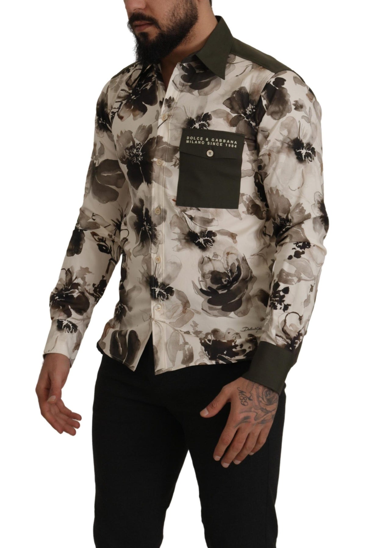 Camisa informal de algodón con estampado floral de Dolce &amp; Gabbana