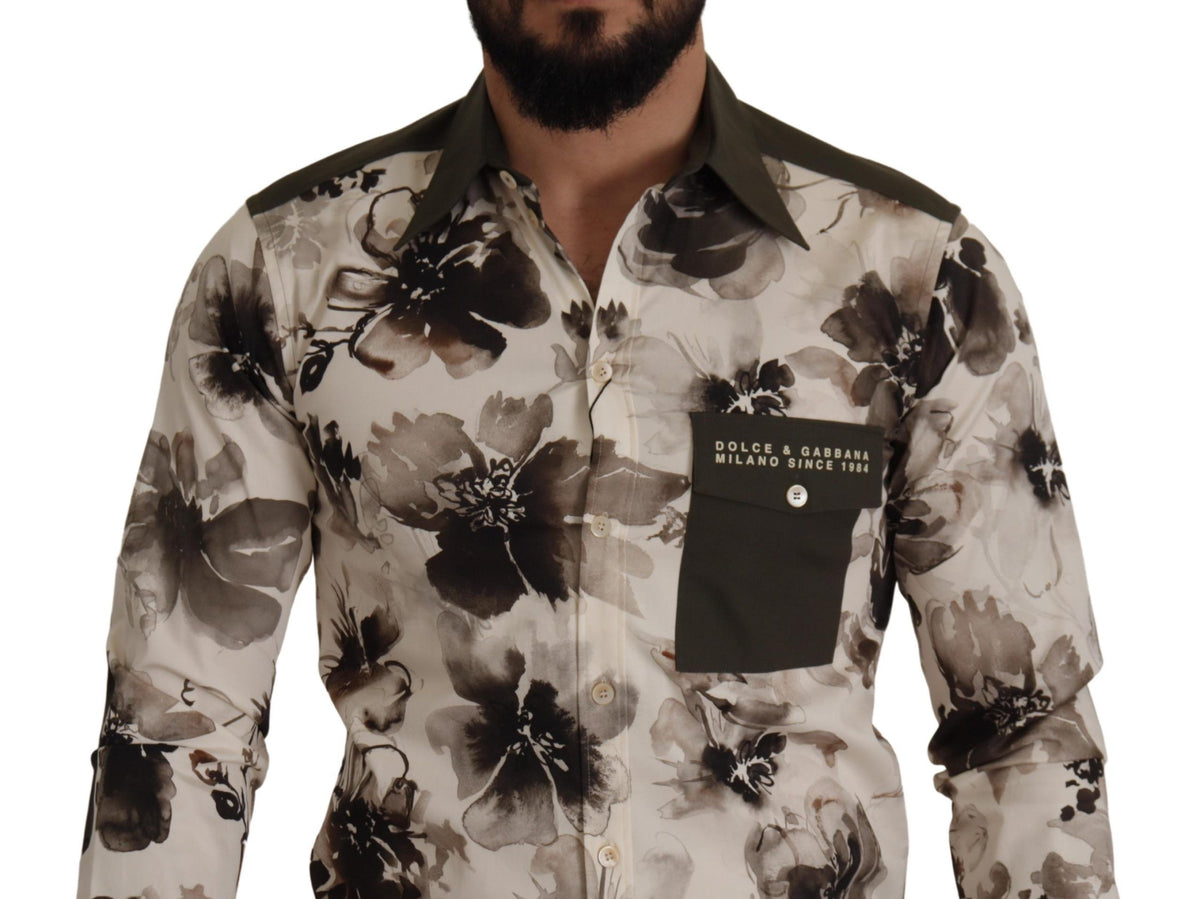 Chemise décontractée en coton à imprimé floral Dolce &amp; Gabbana