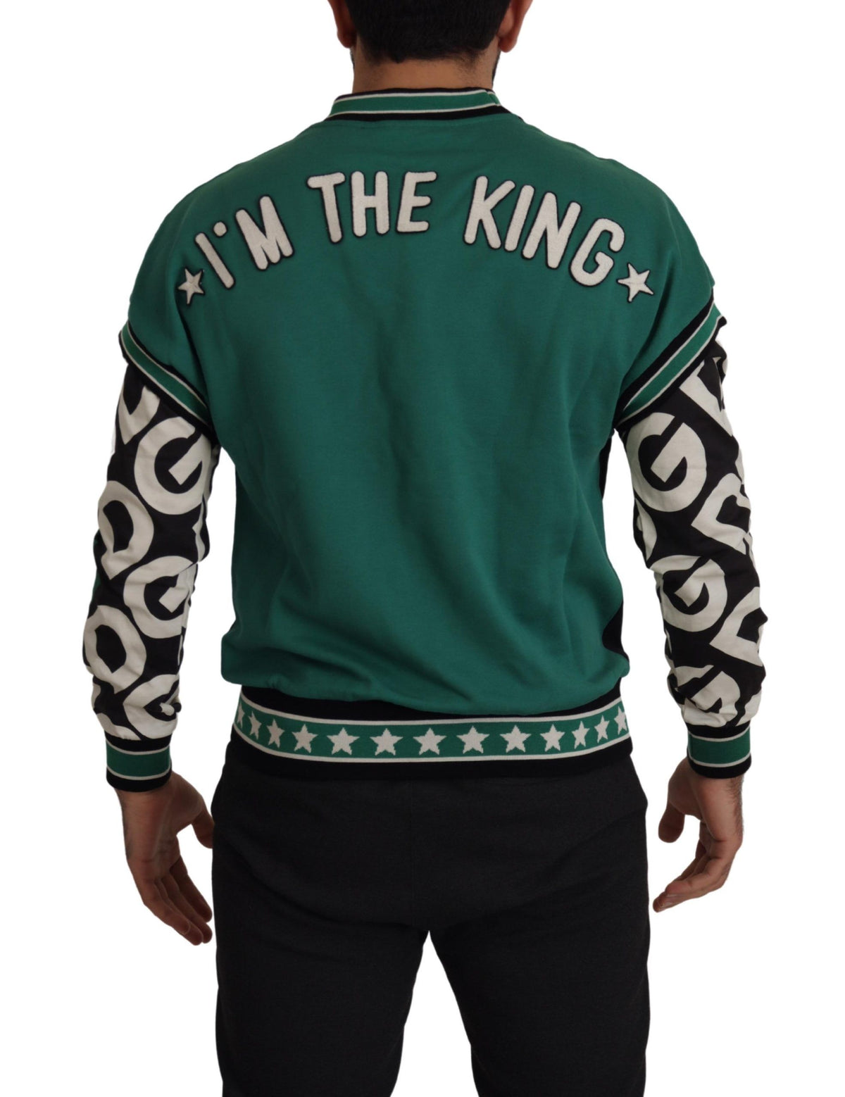 Dolce & Gabbana Regal Crewneck Pullover Sweater - Black & Green