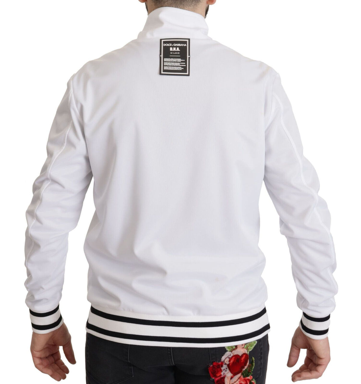 Suéter elegante con cremallera blanca de Dolce &amp; Gabbana para hombre