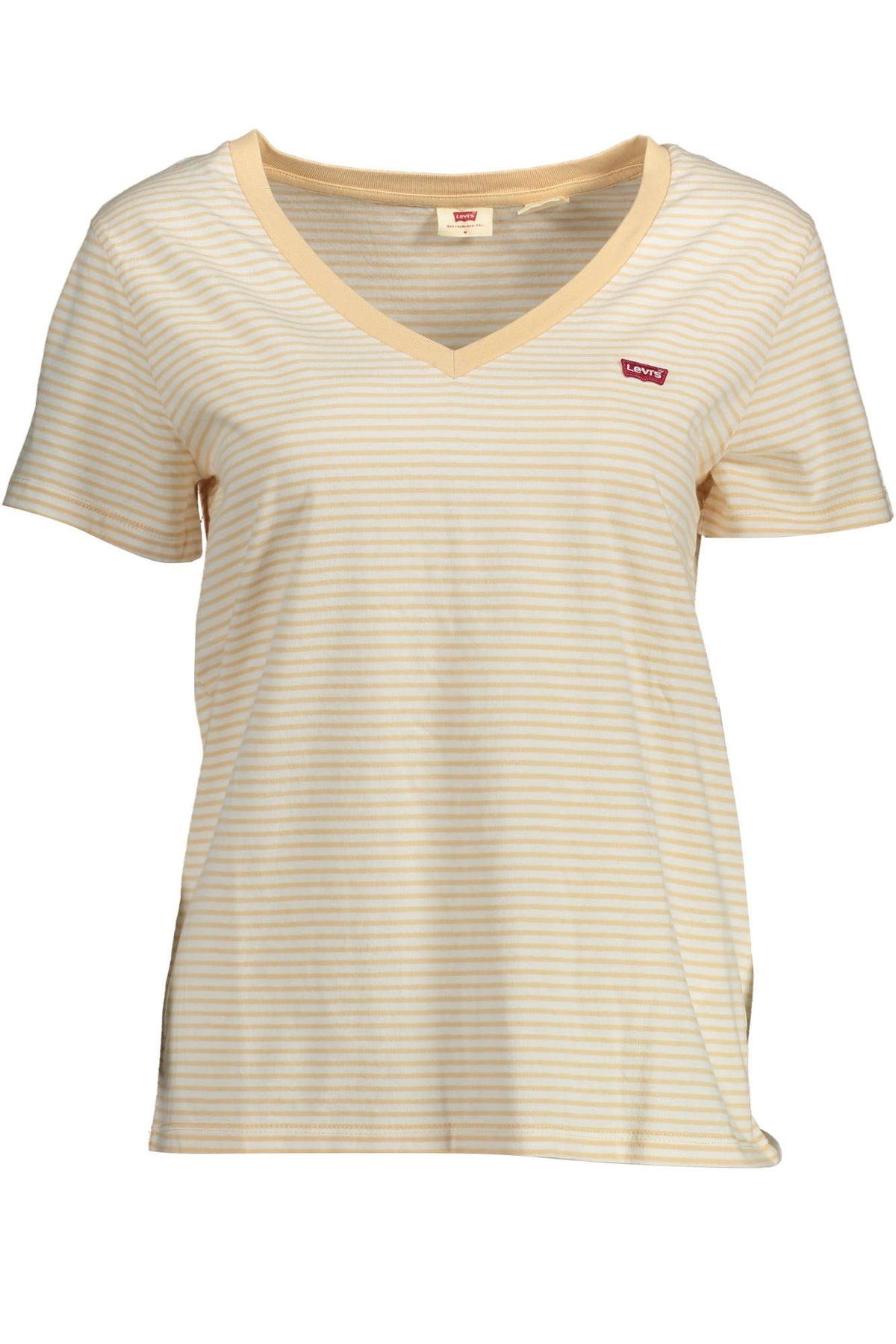 Camiseta de cuello en V de algodón orgánico beige Levi's Chic