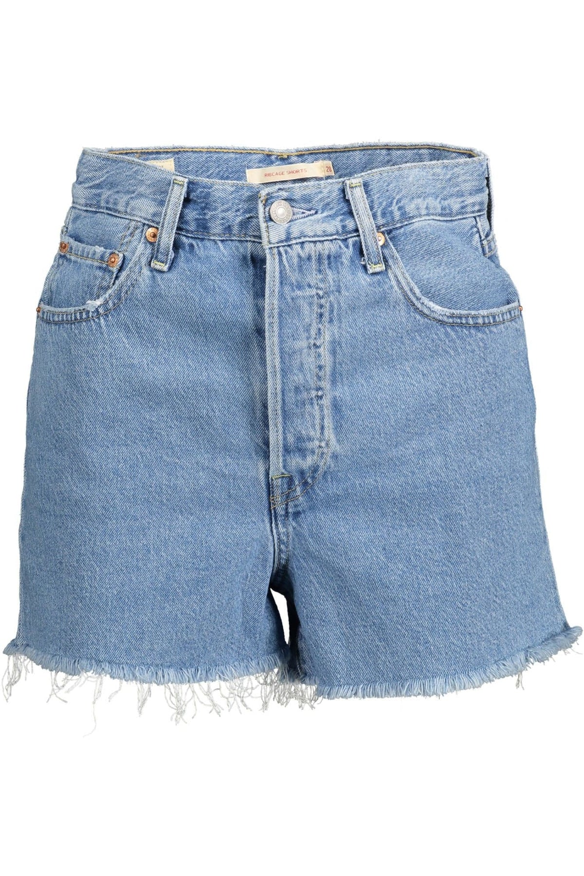 Short en jean Levi's Chic à ourlet frangé en bleu clair