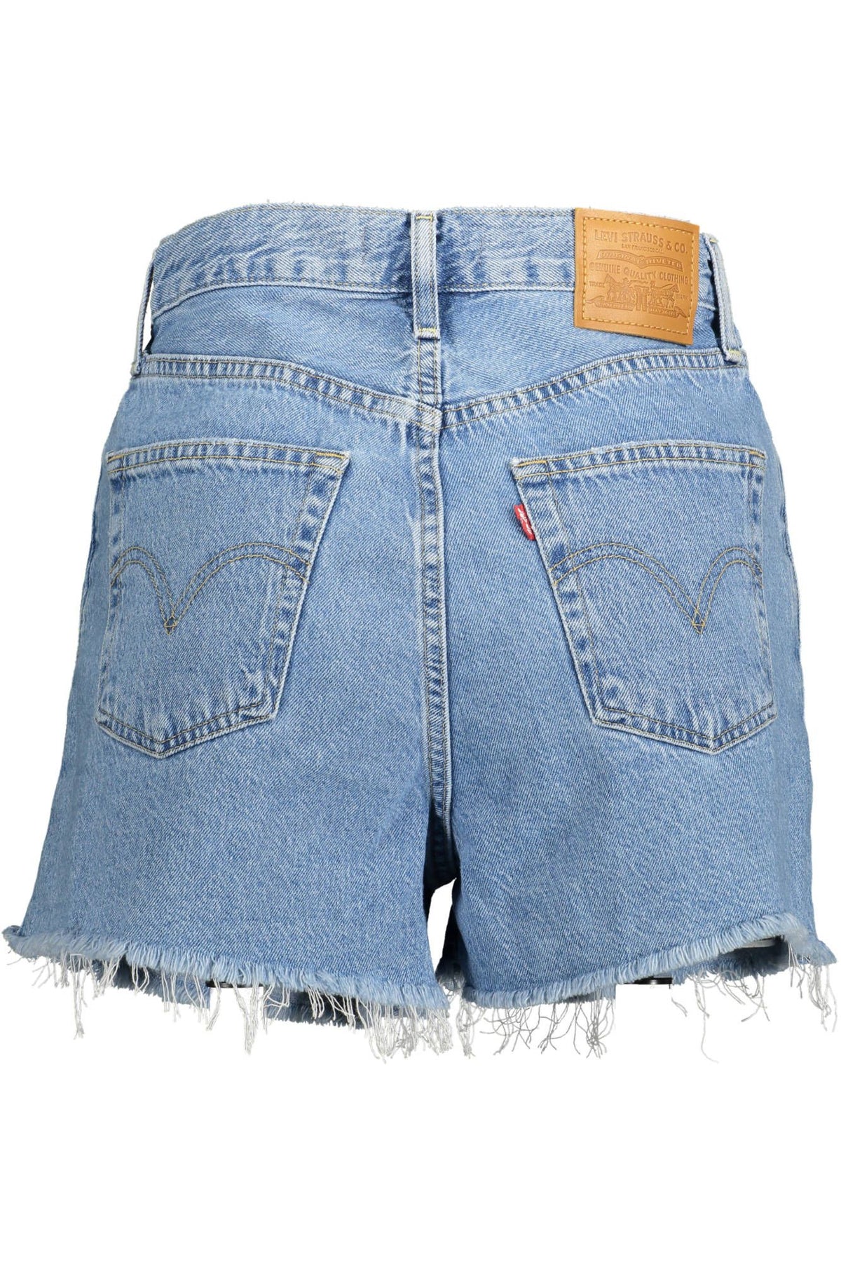 Short en jean Levi's Chic à ourlet frangé en bleu clair