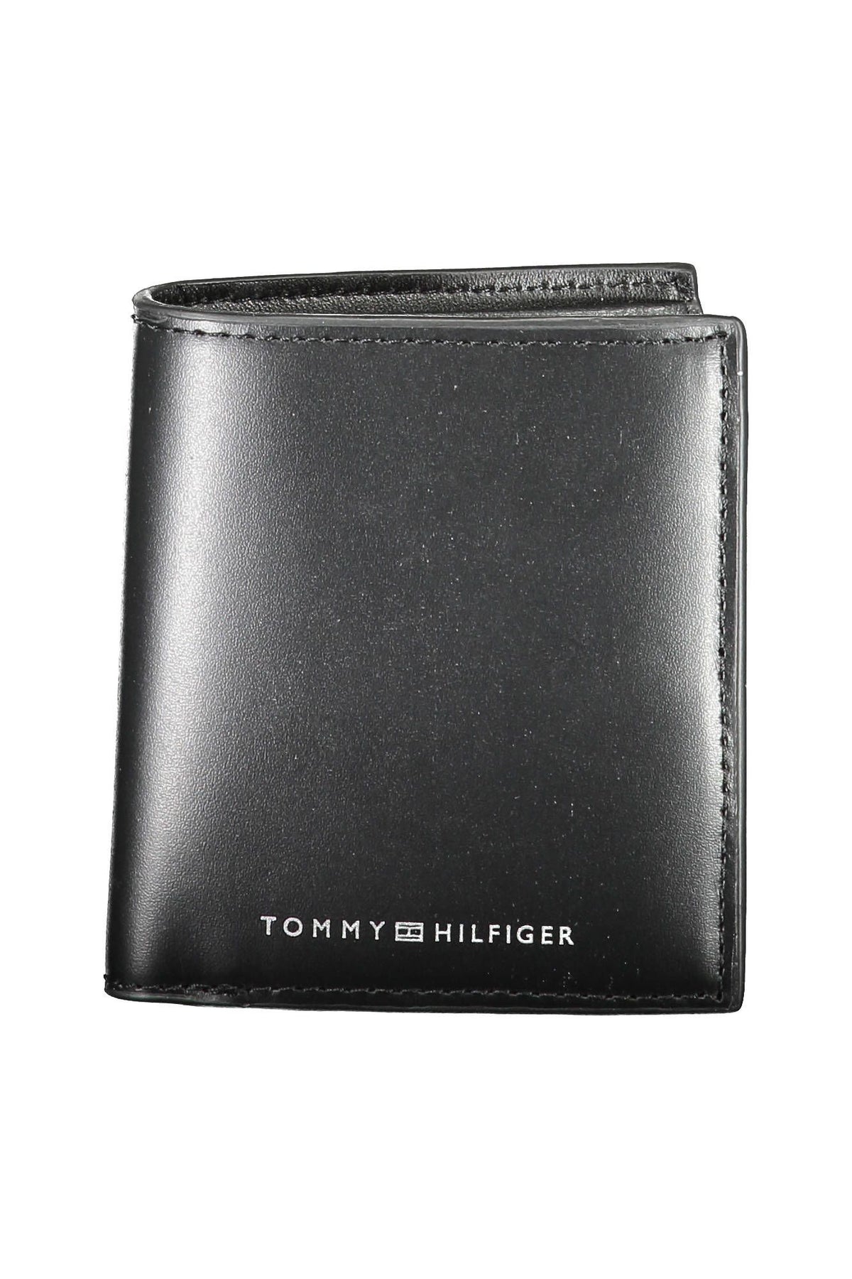 Tommy Hilfiger Sleek Black Leather Wallet with Coin Purse