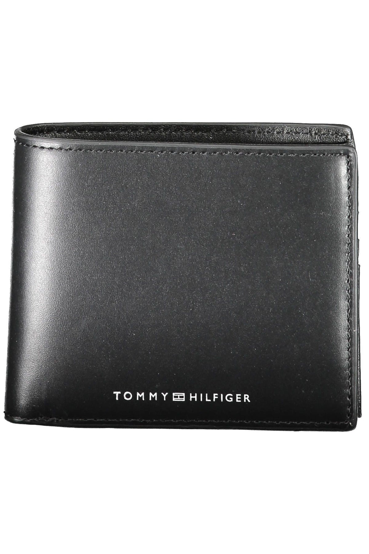 Tommy Hilfiger Sleek Black Leather Wallet with Contrasting Detail