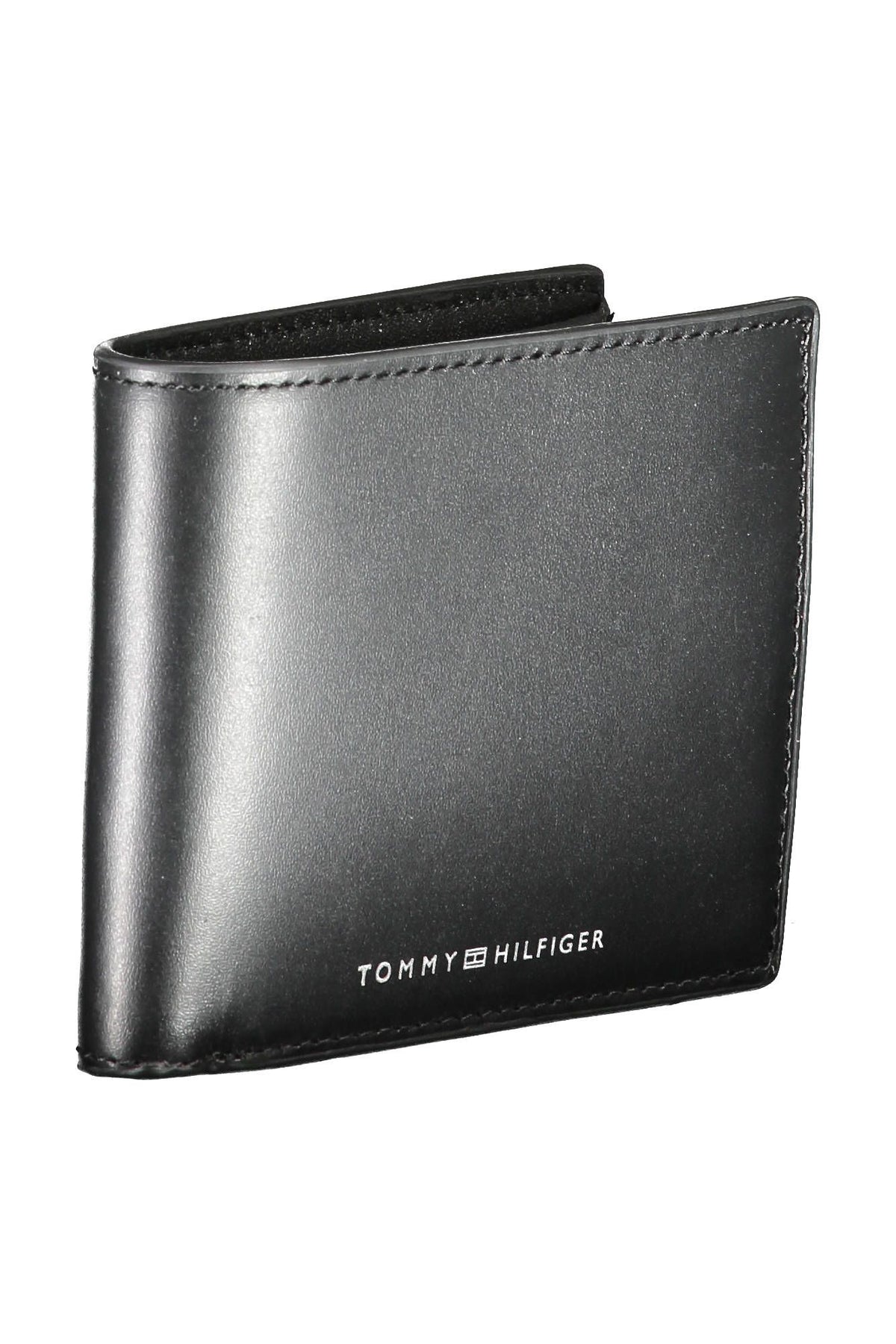 Tommy Hilfiger Sleek Black Leather Wallet with Contrasting Detail