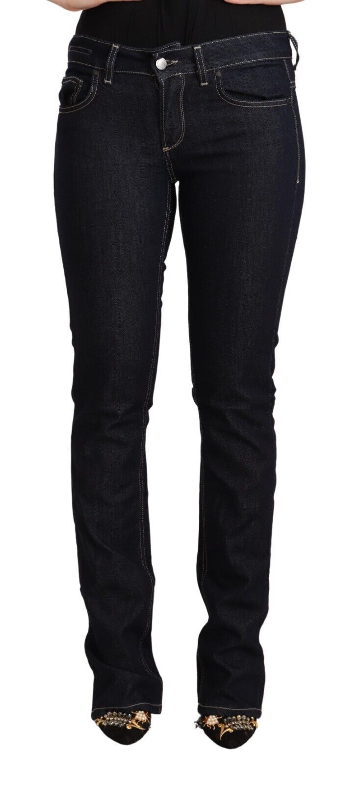 Jean skinny taille basse chic GF Ferre en noir intemporel