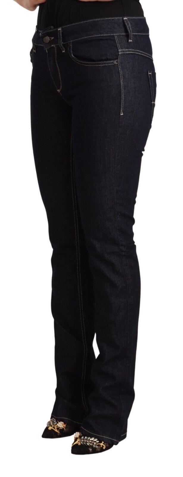 Jean skinny taille basse chic GF Ferre en noir intemporel