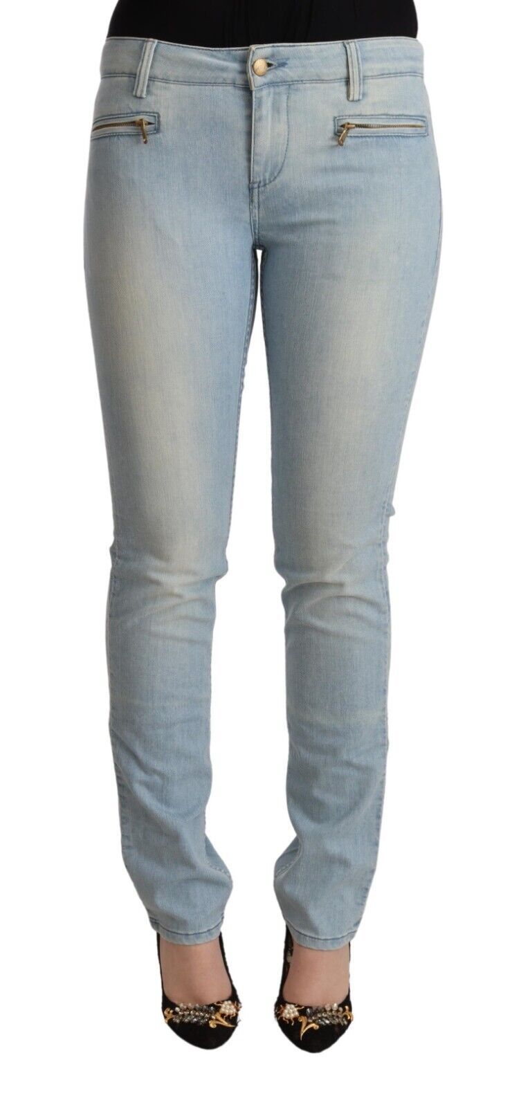 MILA SCHÖN Elegant Slim Fit Cotton Blend Jeans