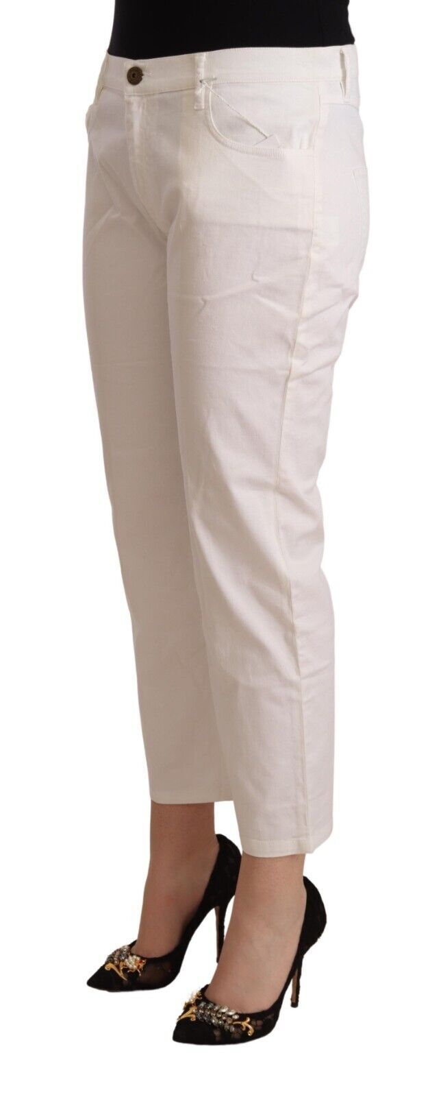 Jean skinny taille moyenne blanc chic court de L'Autre Chose