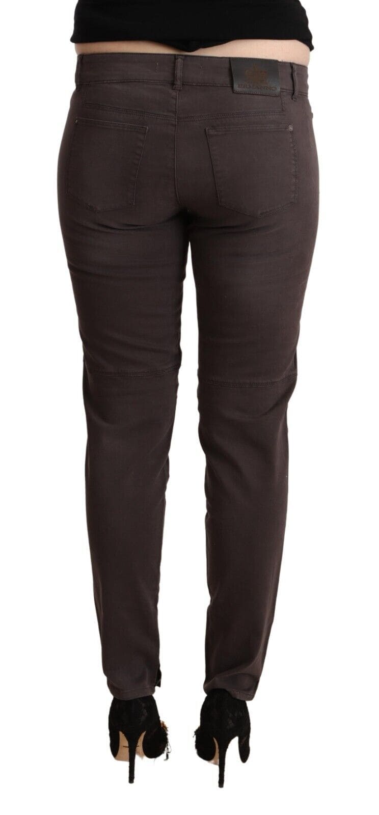 Pantalon skinny taille basse marron chic Ermanno Scervino