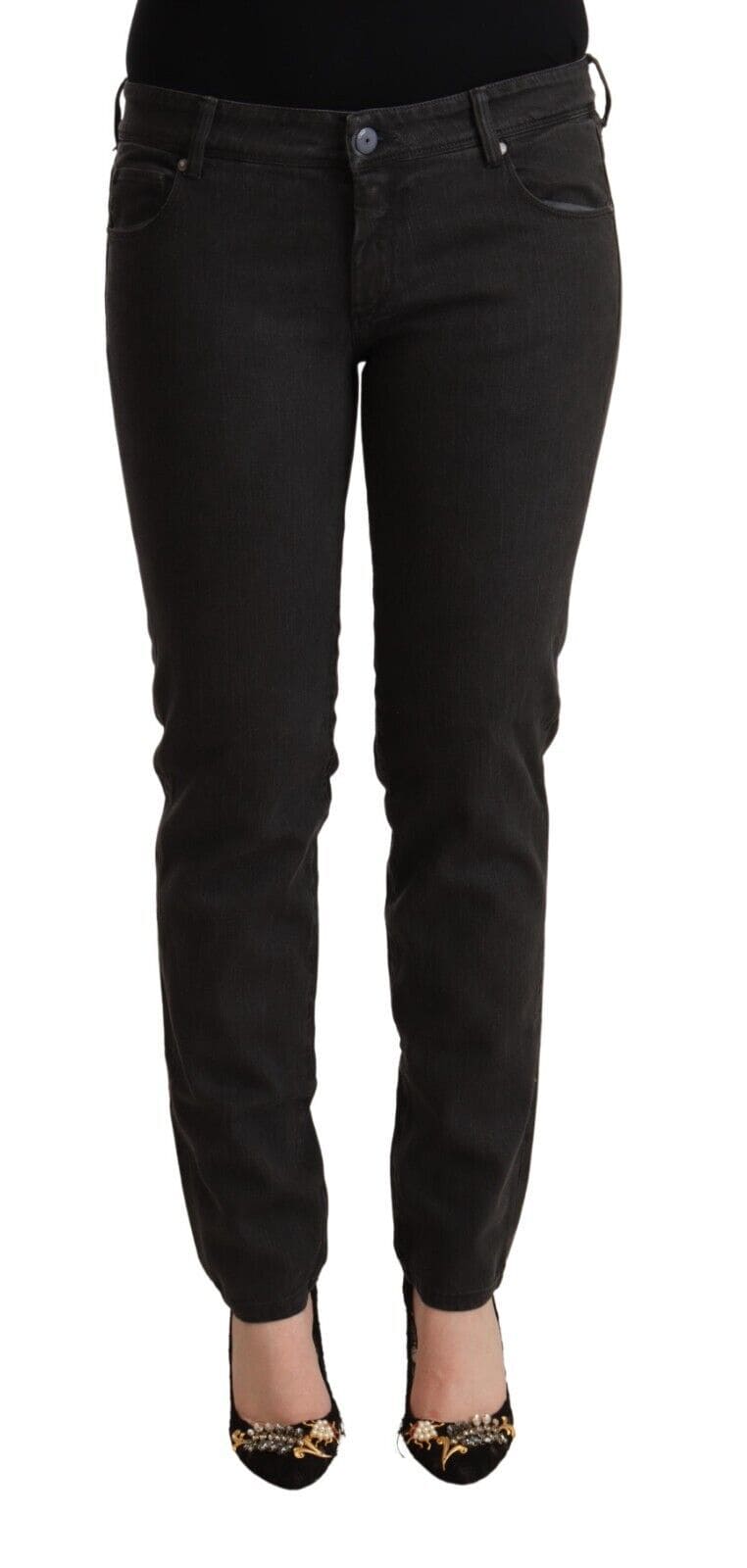 Jean skinny taille basse noir chic Ermanno Scervino