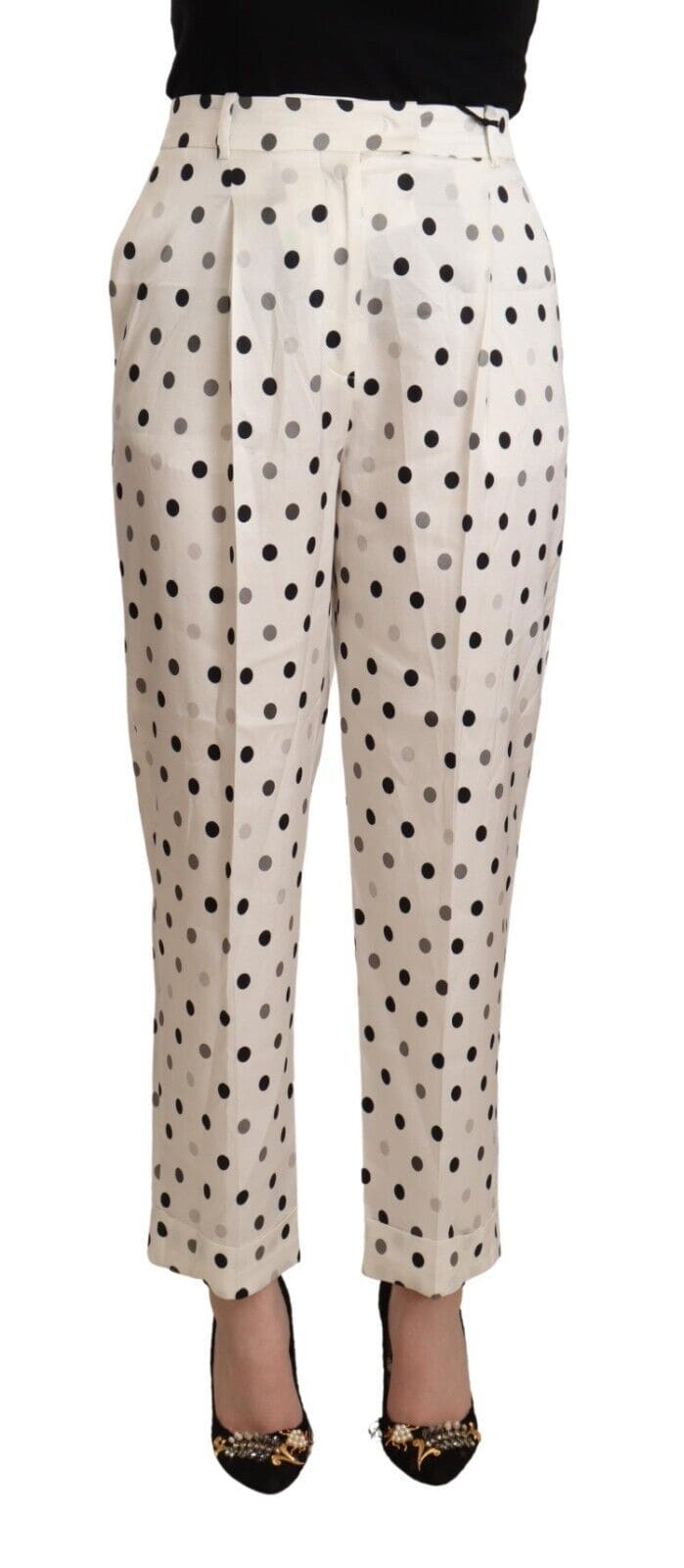 Pantalon fuselé taille haute à pois chic Ermanno Scervino