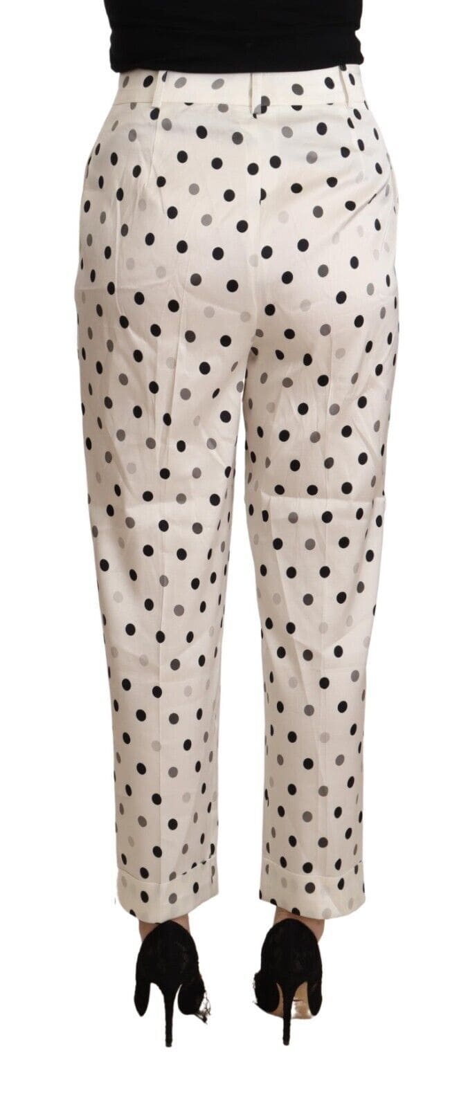 Pantalones elegantes de talle alto con lunares y diseño cónico de Ermanno Scervino