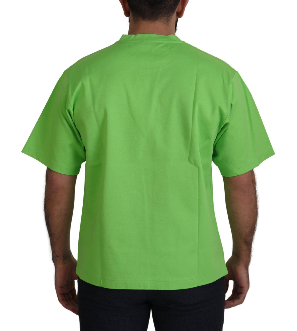 Camiseta de manga corta con cuello redondo y diseño elegante en verde de Dolce &amp; Gabbana