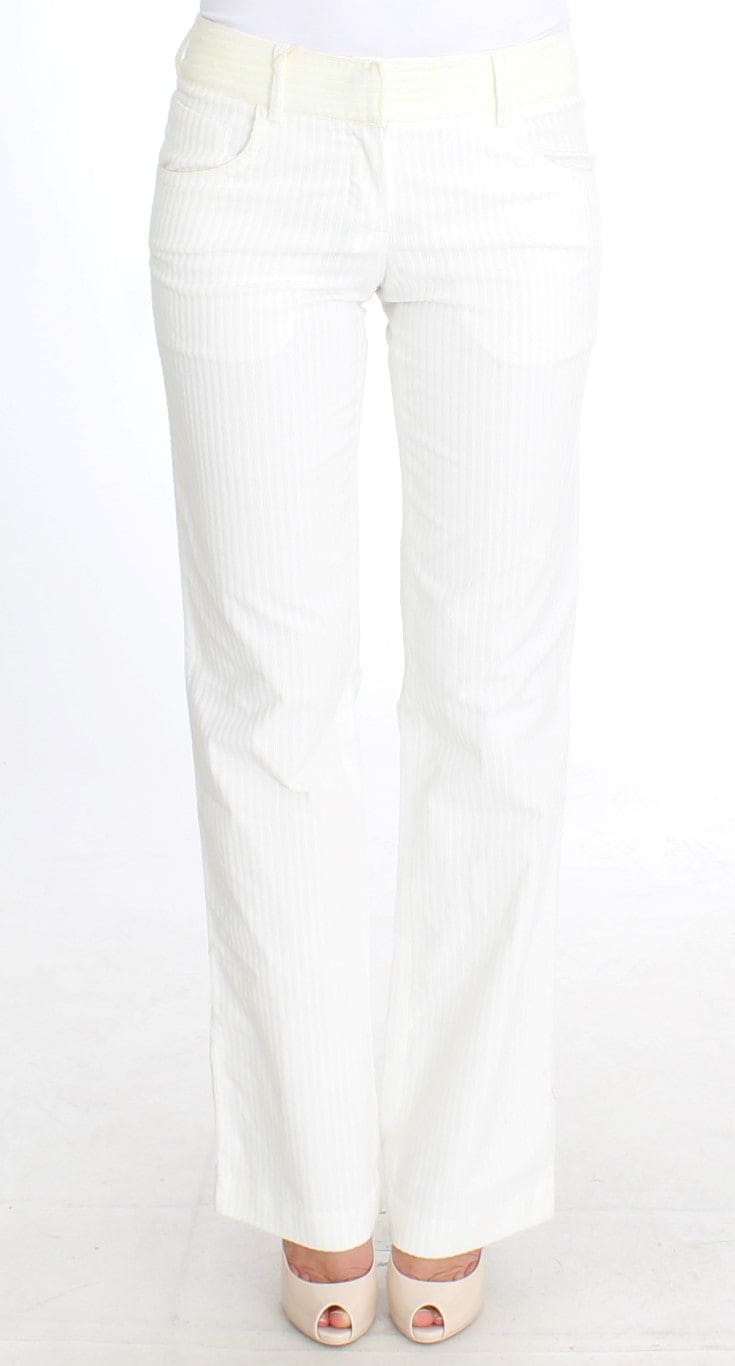 Pantalon droit à rayures blanches chic Ermanno Scervino