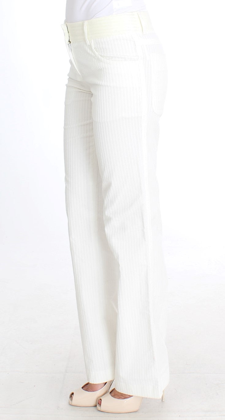 Pantalon droit à rayures blanches chic Ermanno Scervino