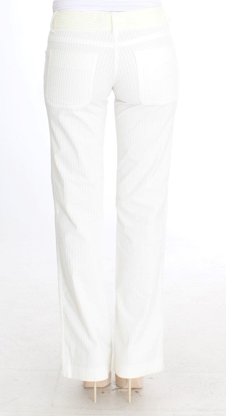 Pantalon droit à rayures blanches chic Ermanno Scervino