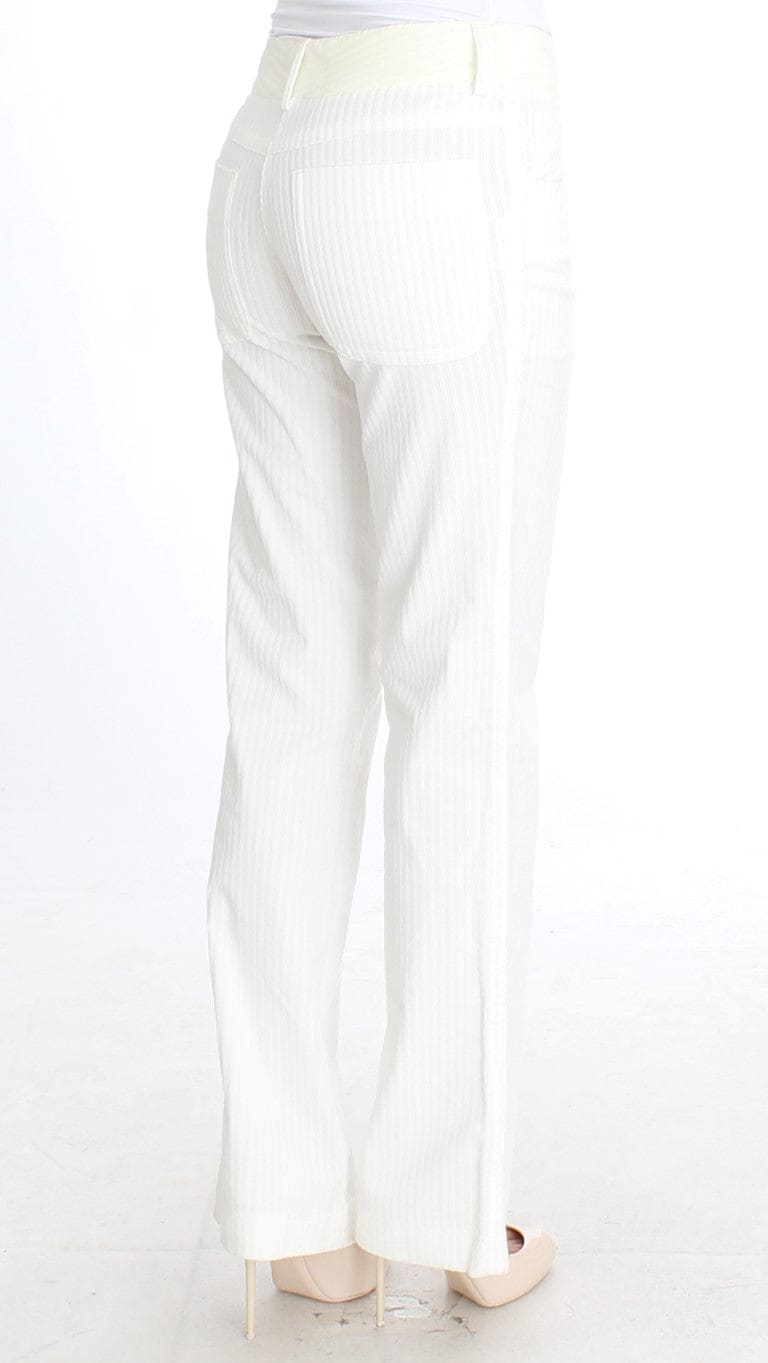 Pantalon droit à rayures blanches chic Ermanno Scervino