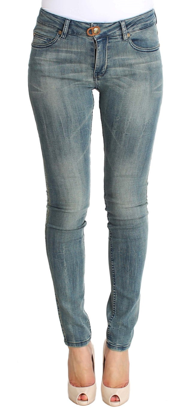 PLEIN SUD Chic Slim Skinny Denim bleu délavé