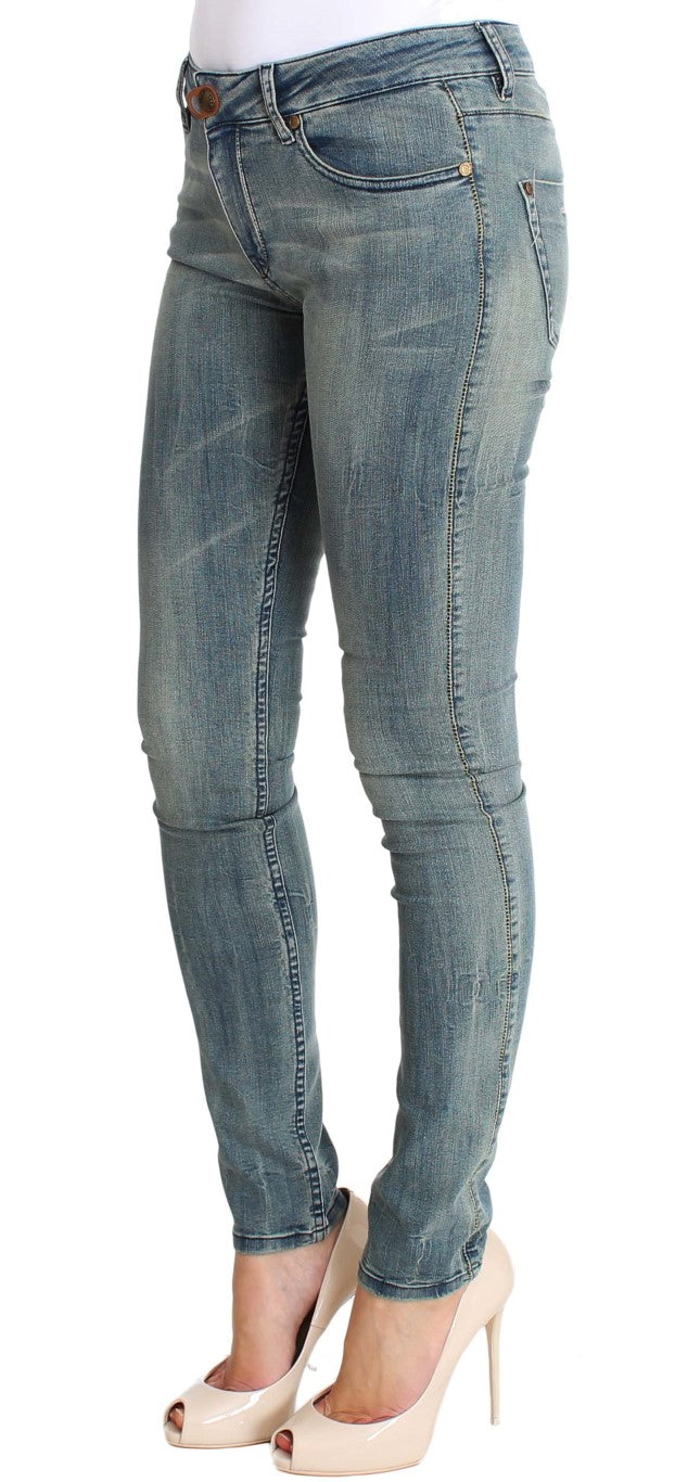 PLEIN SUD Chic Slim Skinny Denim lavado azul