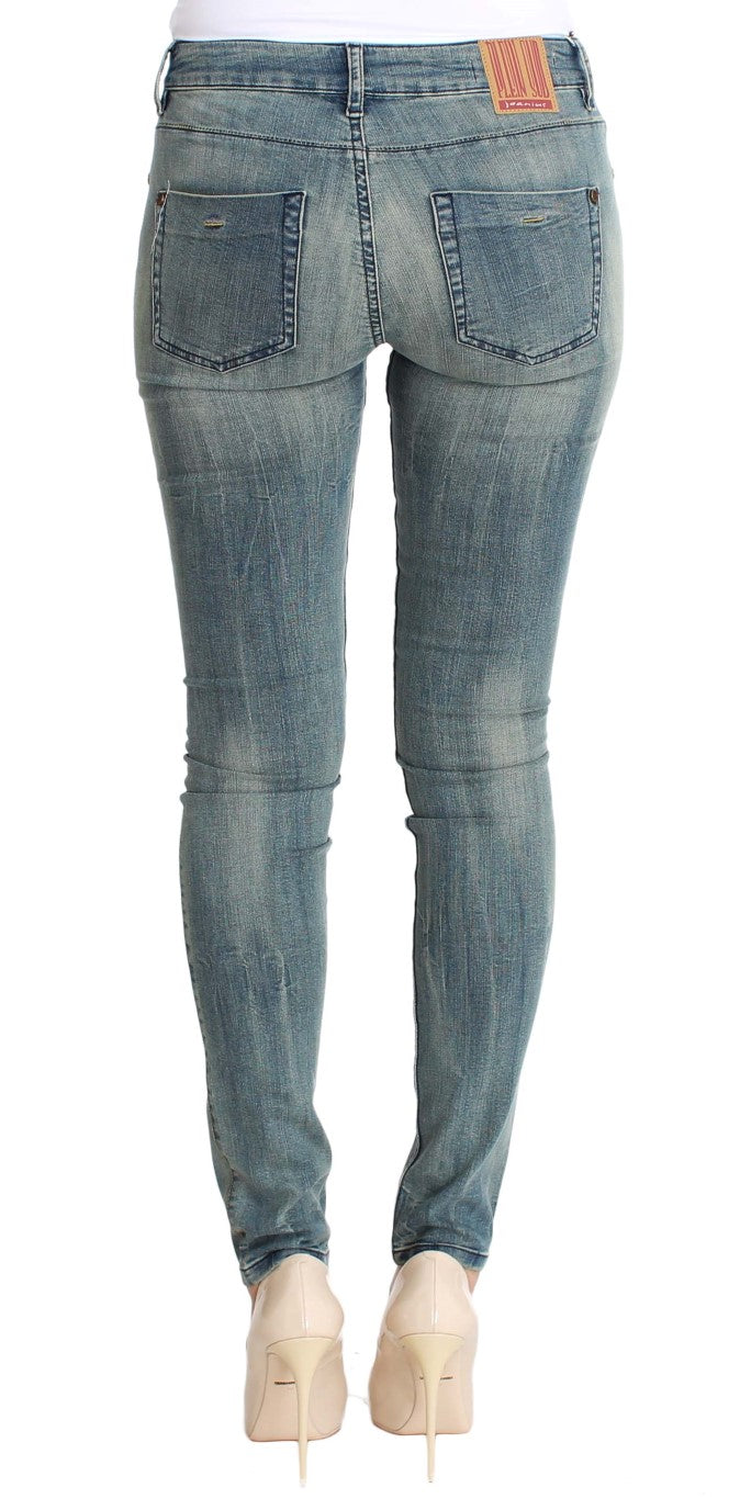 PLEIN SUD Chic Slim Skinny Denim bleu délavé