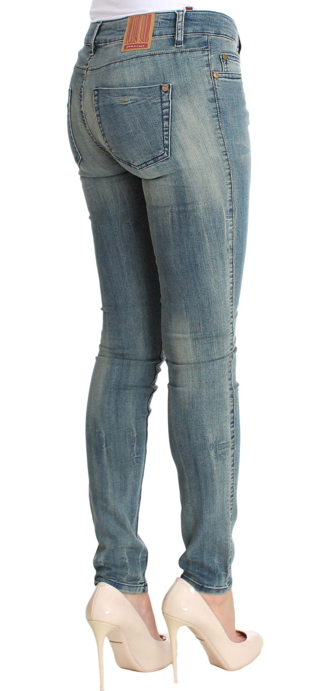 PLEIN SUD Chic Slim Skinny Denim bleu délavé