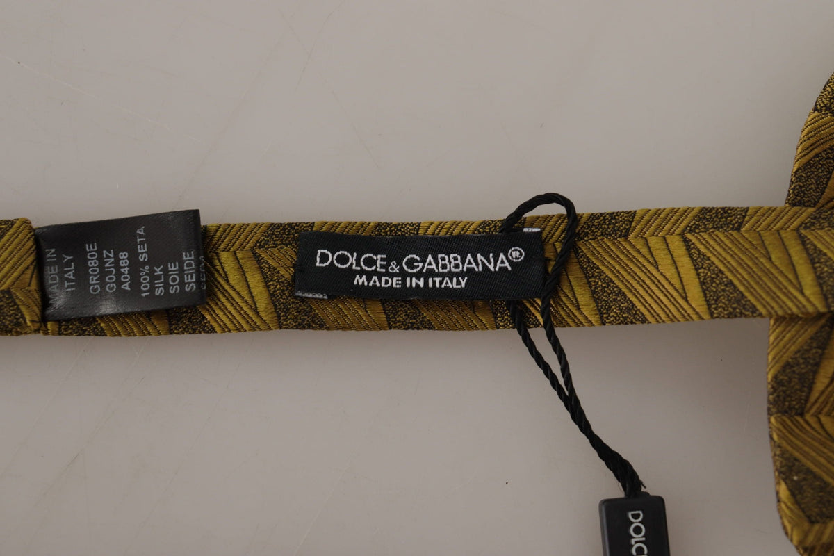 Nœud papillon élégant en soie dorée Dolce &amp; Gabbana