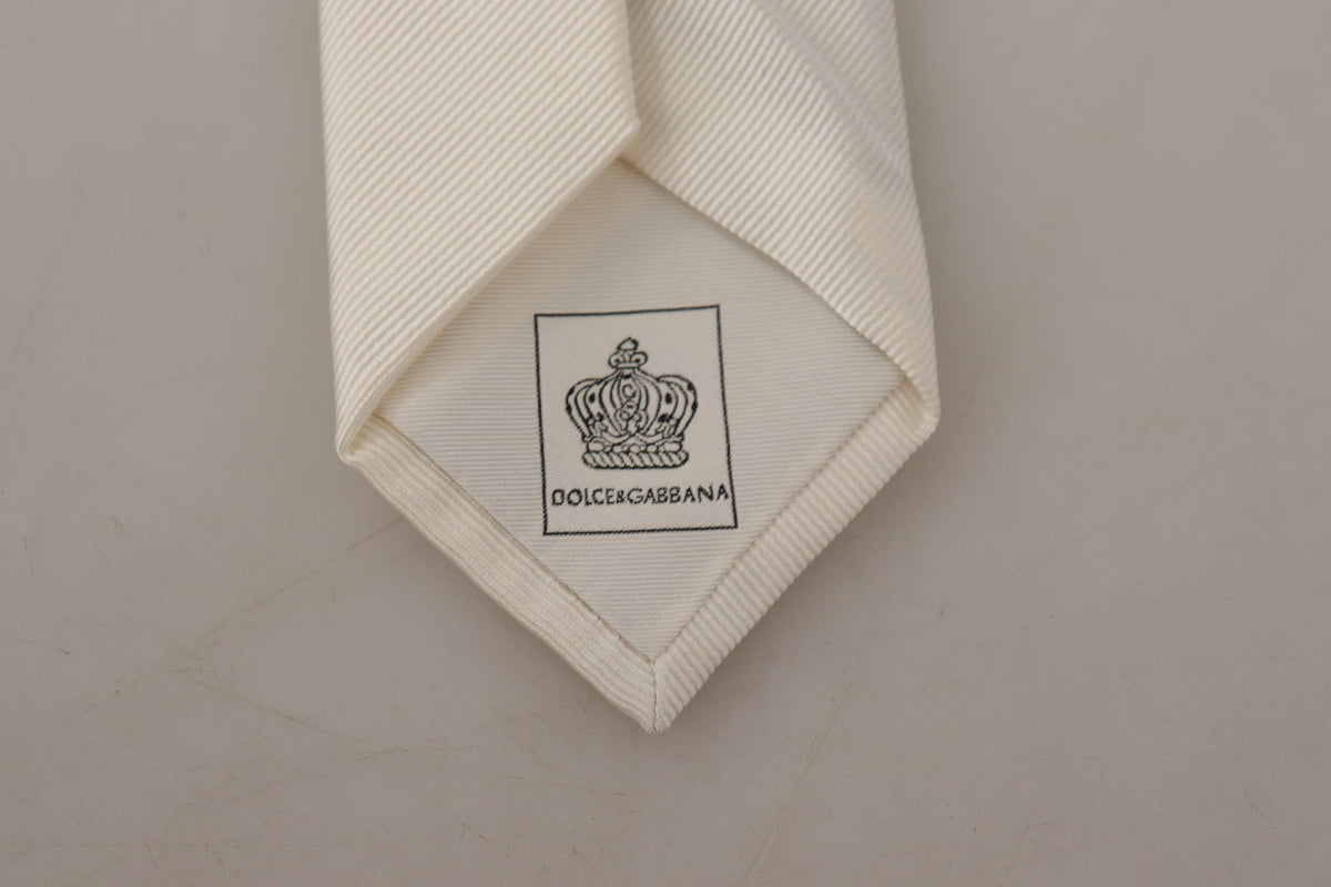 Corbata elegante de seda blanca para hombre de Dolce &amp; Gabbana