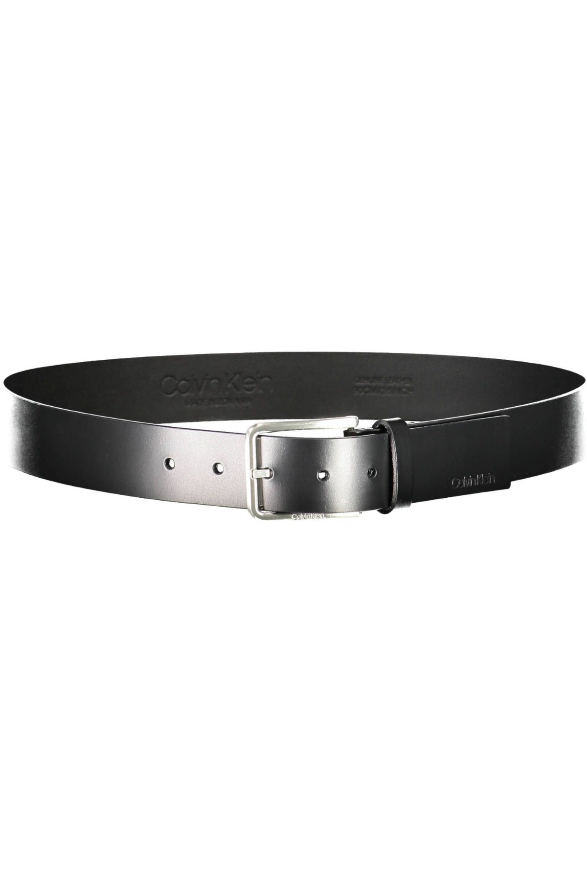 Calvin Klein Sleek Black Leather Belt with Metal Buckle