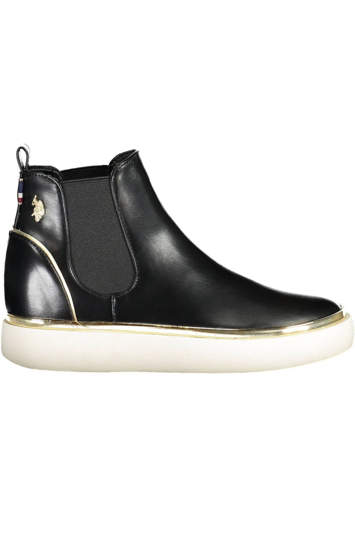 Bottines basses noires élégantes avec élastique latéral US POLO ASSN.