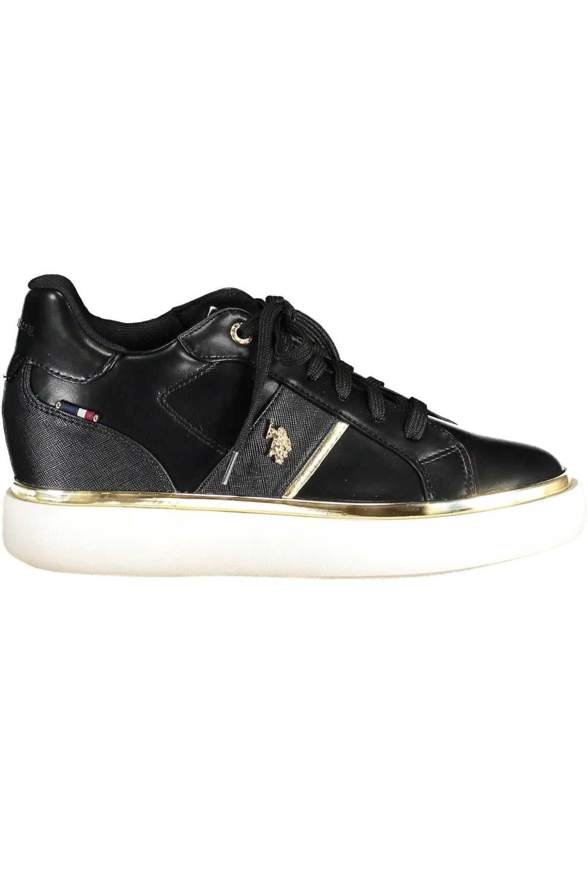 Baskets à lacets noires chics avec détails logo US POLO ASSN.