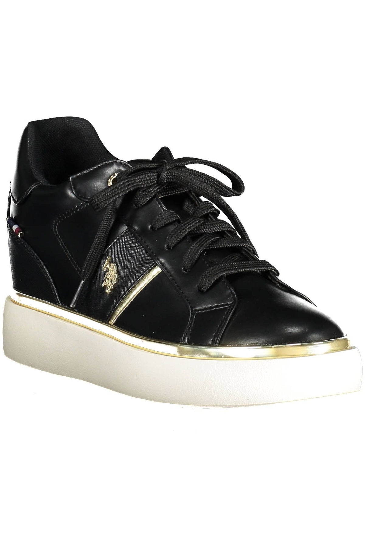 Baskets à lacets noires chics avec détails logo US POLO ASSN.