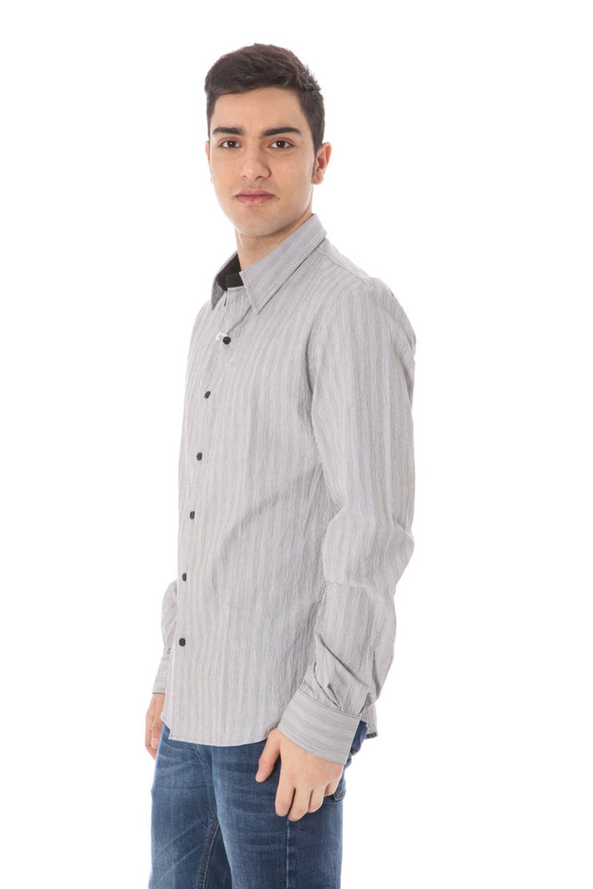 Camisa elegante de cuello italiano blanco nacional