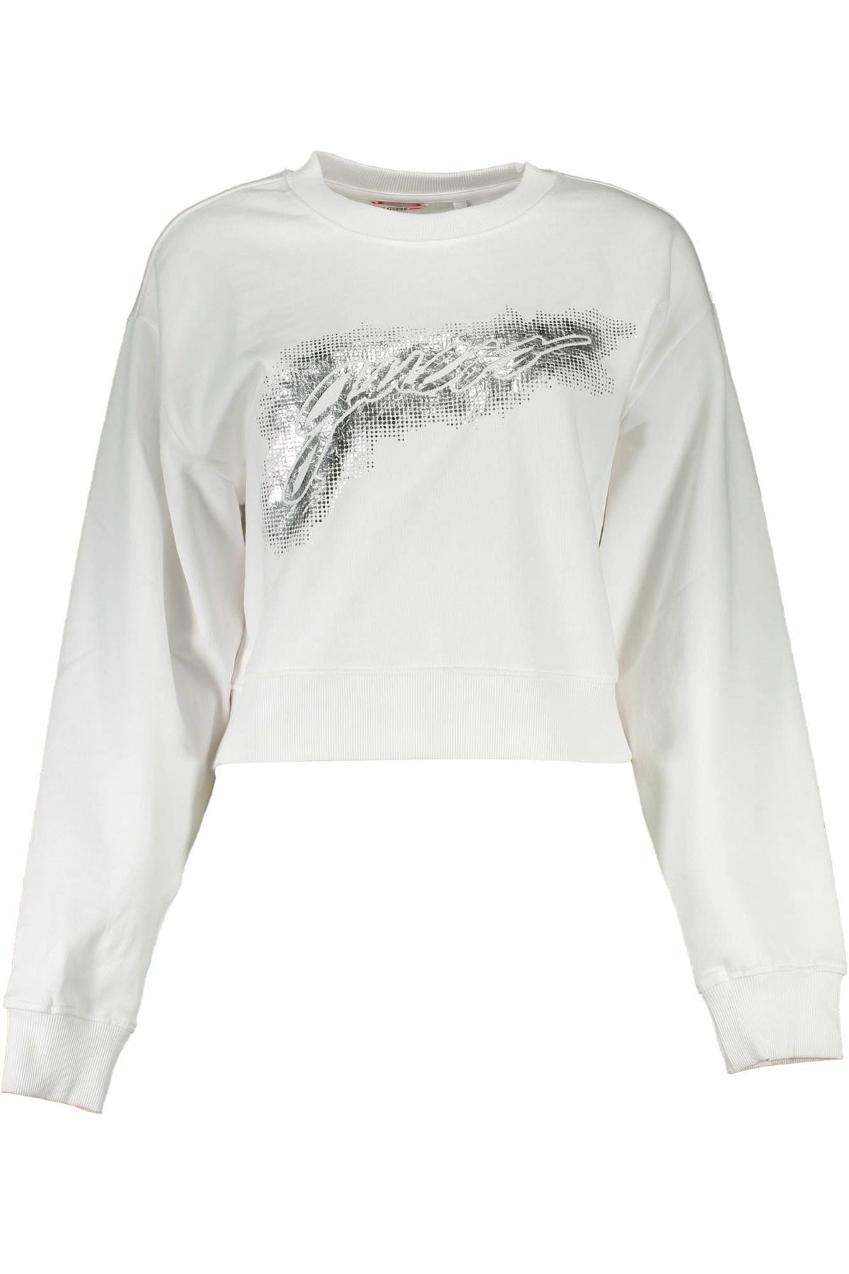 Sweat-shirt en coton blanc chic Guess Jeans avec imprimé logo