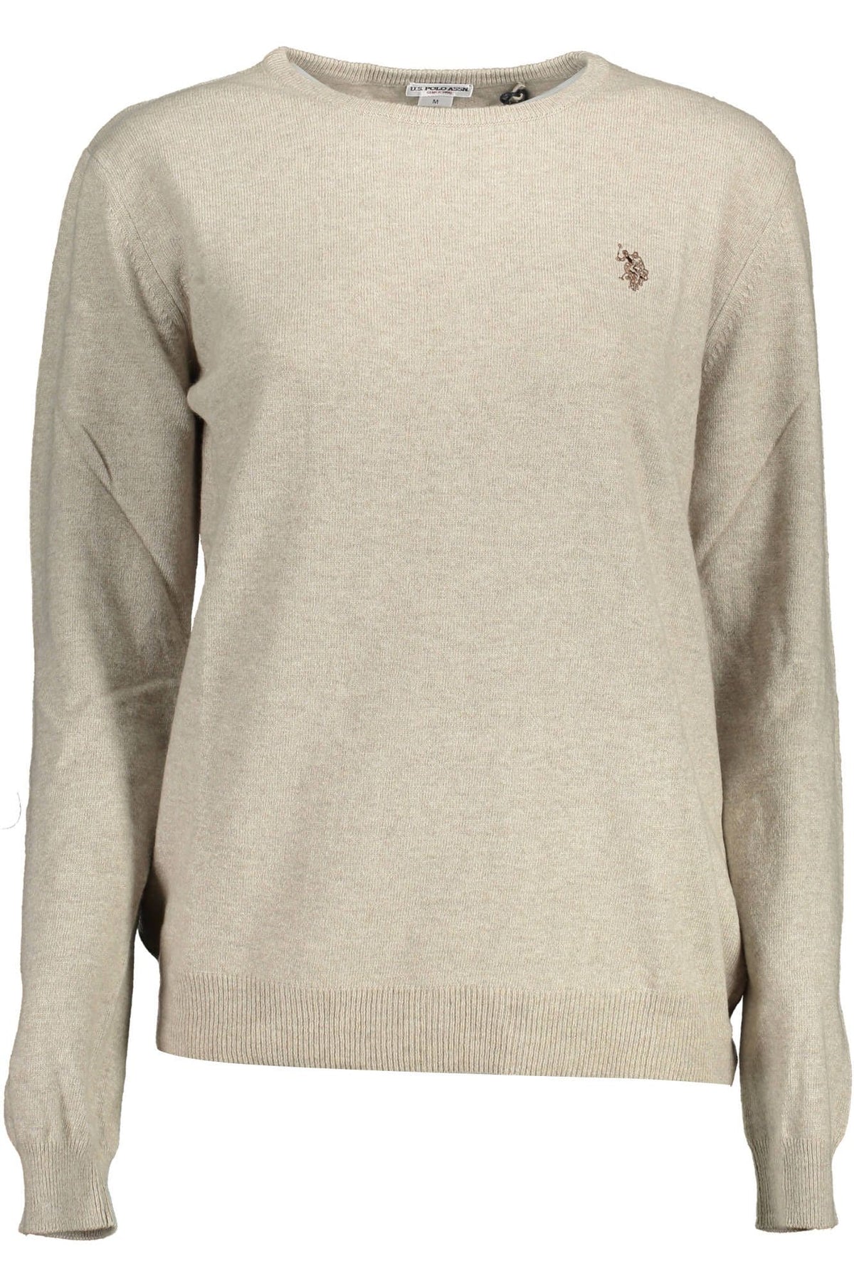 US POLO ASSN. Suéter elegante con logotipo bordado en beige