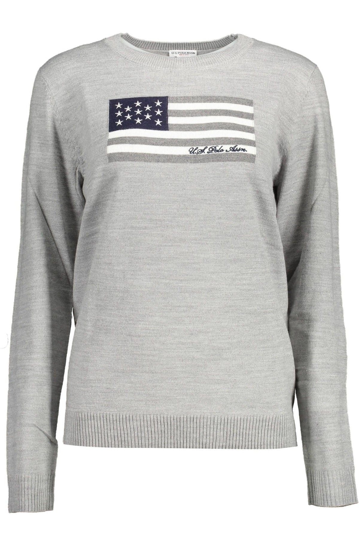 Pull ras du cou brodé chic gris US POLO ASSN.