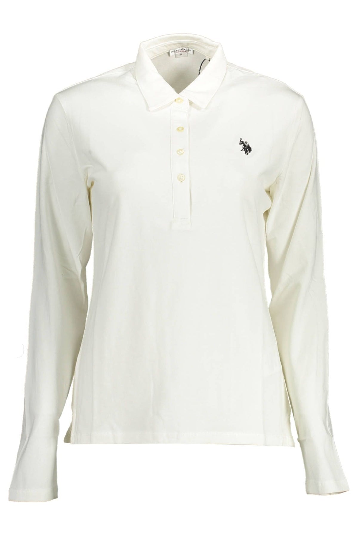 US POLO ASSN. Camisa polo elegante de manga larga blanca