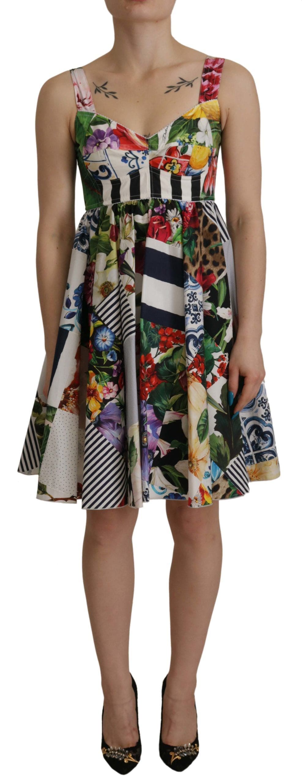 Robe courte patchwork élégante Dolce &amp; Gabbana en multicolore vibrant